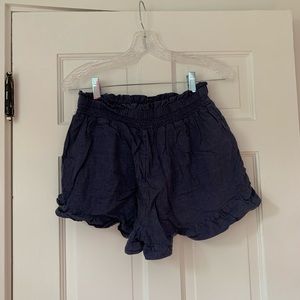 Dark Blue Ruffle Shorts, Aerie, Size Medium